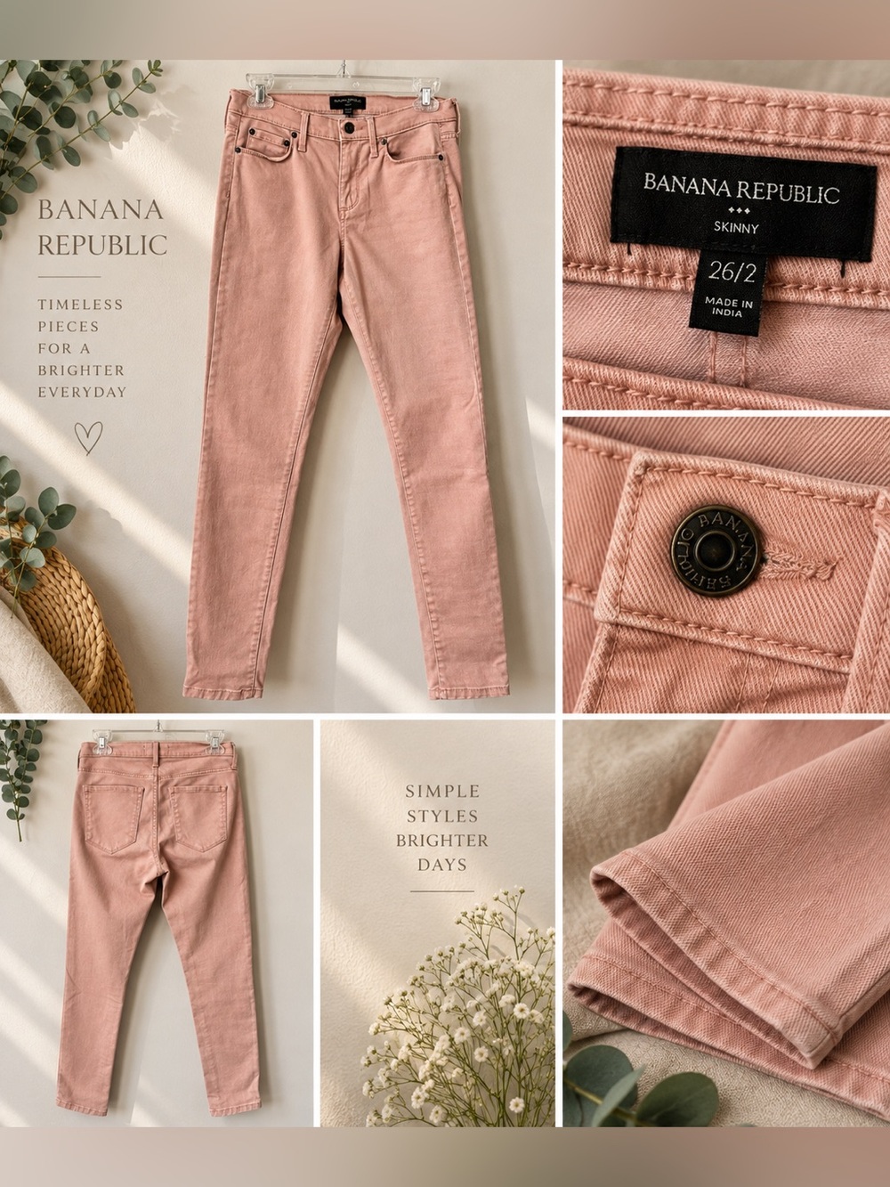 Banana Republic High-Rise Skinny Jeans in Dusty Pink